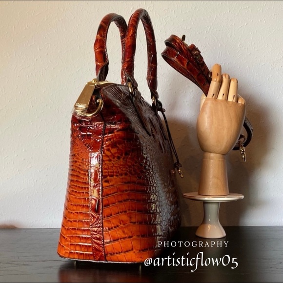 NEW! Brahmin Pecan Duxbury Satchel With Strap! - Picture 4 of 8